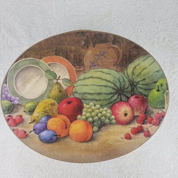 Small Oval Fruit Patterned Storage Box - Picture 1 of 5